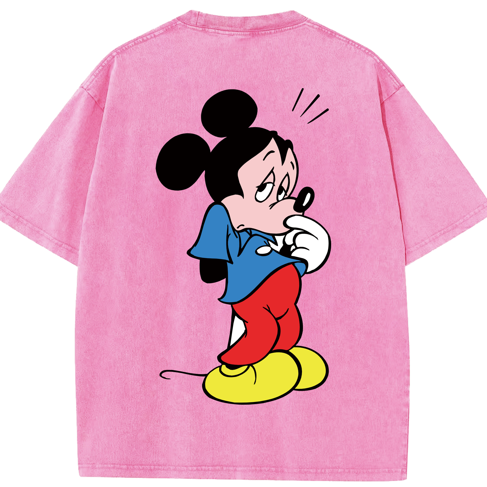 （画像用） ミッキーマウス Mickey Mouse 綿100% ヴィンテージ風 半袖Tシャツ（背面プリント）